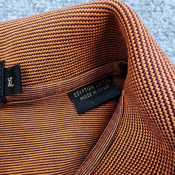 Bugatchi Uomo Shirt Mens XL Orange Polo TPC Scottsdale Golf Egyptian Cotton - Picture 16 of 16